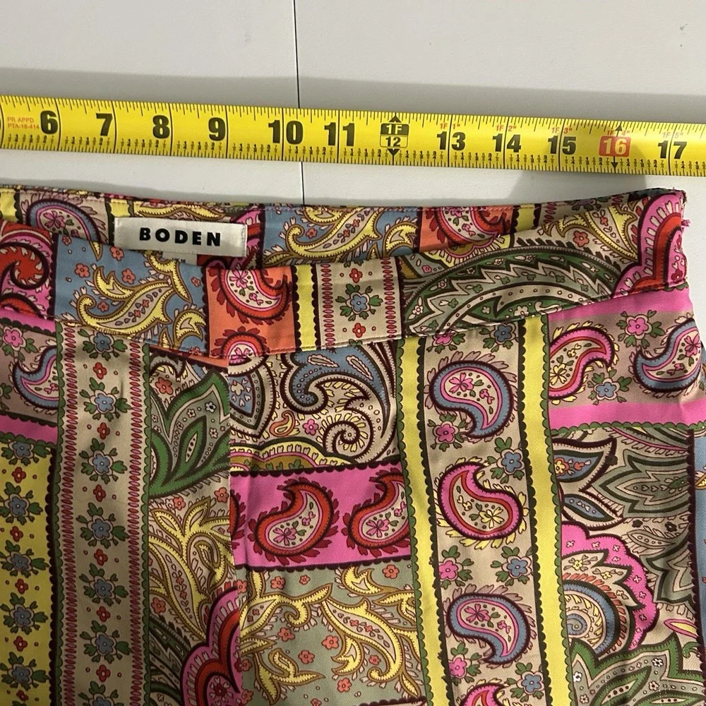 Boden Pants Patchwork Paisley Wide Leg Multicolor Women's US12/UK16 - Picture 11 of 12